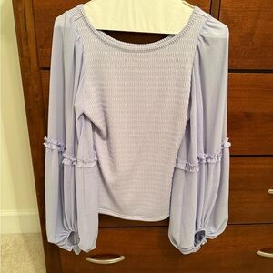 Anthropologie Light Purple Smocked Blouse